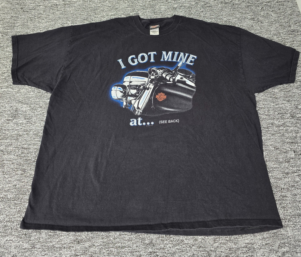 Harley Davidson I Got Mine At Traverse City MI Graphic T-Shirt Men's 3XL Black